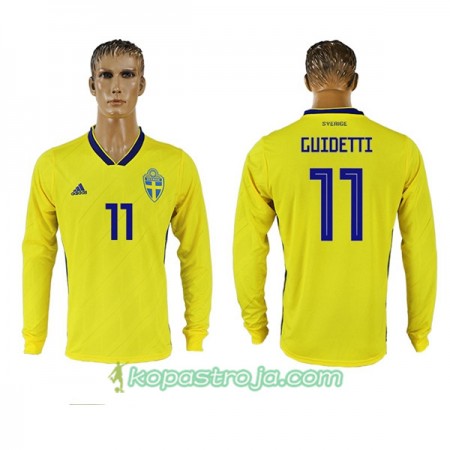 Billiga Fotbollströjor Sverige Guidetti 11 WM 2018 Hemma tröja Långärmad